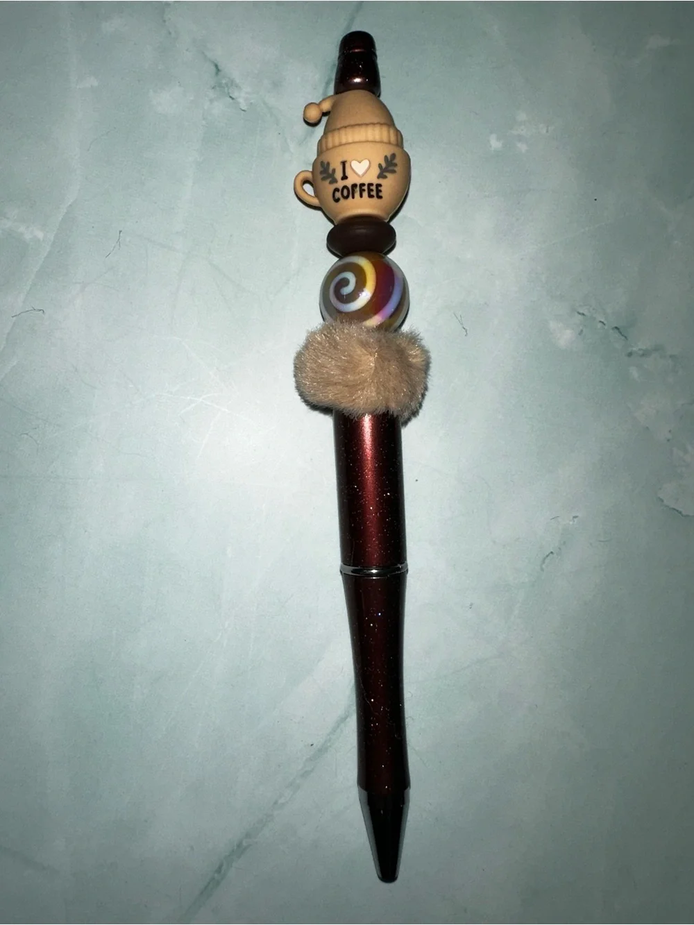 Beige 'I ♥ Coffee' Novelty Pen - Cute Coffee Cup Design